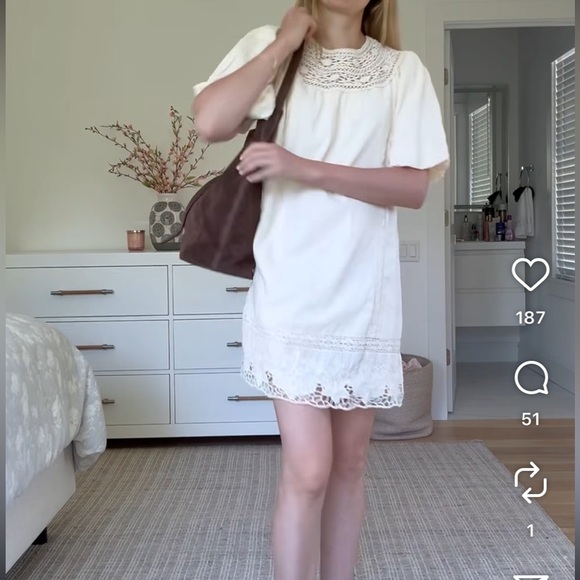 NWT Zara Cream Lace Dress - Picture 1 of 2